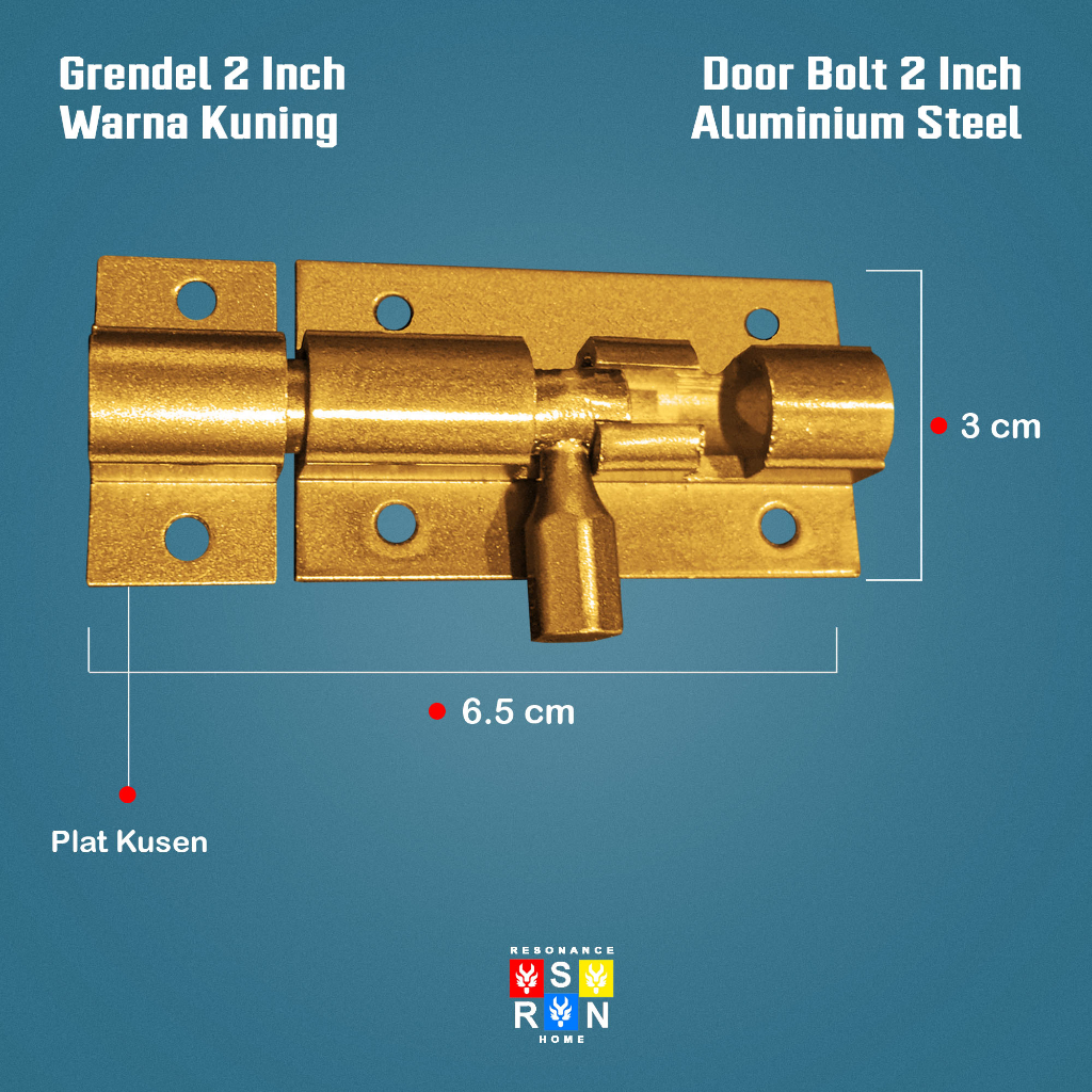 Grendel 2 Inch Kuning / Slot Pintu Stainless Resonance Home