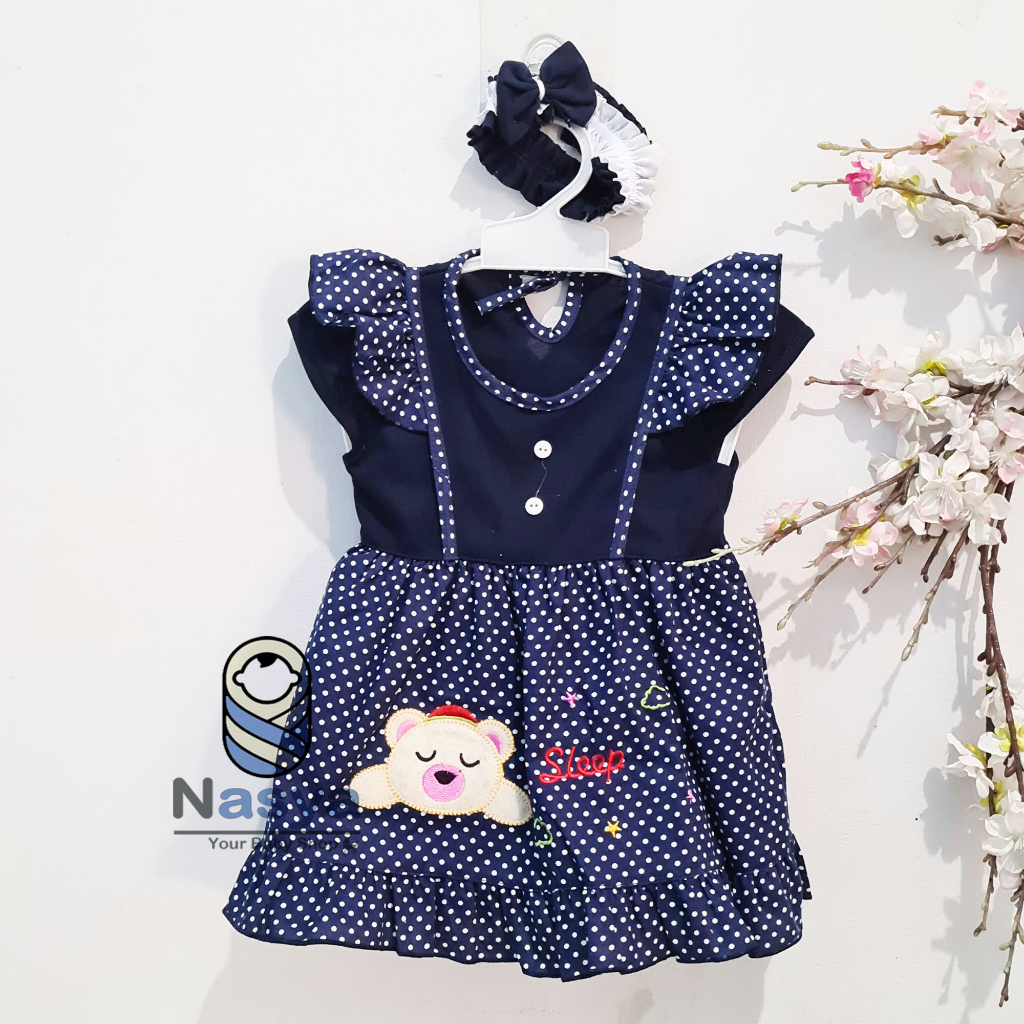 [P-026] Dress Bayi / Baju Bayi Perempuan (0-6 m) motif lucu