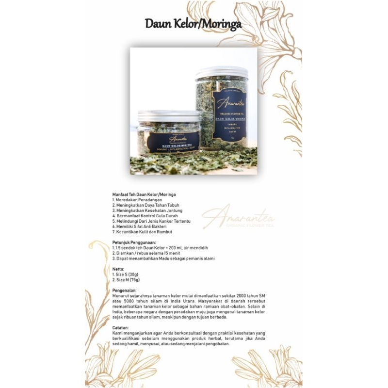 

AMARANTEA MORINGA DAUN KELOR 75g & 30g