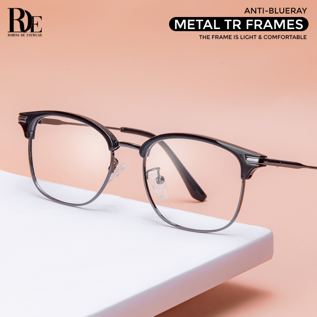 ROBINS Kacamata Photocromic Minus Style Bisnis Lentur Anti Radiasi Komputer Frame Kacamata Fashion Modern Blueray Bluecromic 2016-4