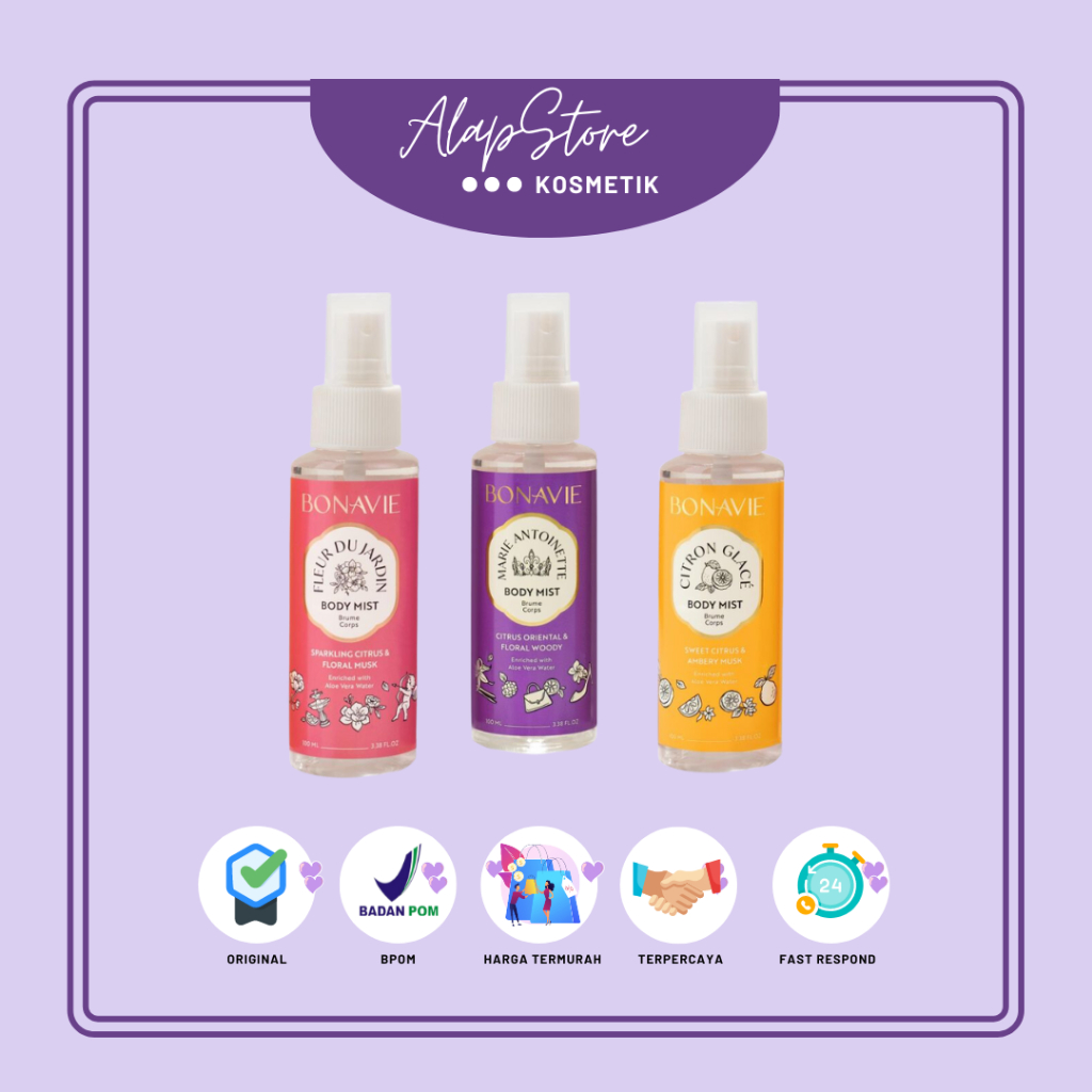 Bonavie Body Mist I Creme Canele I Citron Glace I Fleur Du Jardin I Marie Antonite I Maison Du Safron