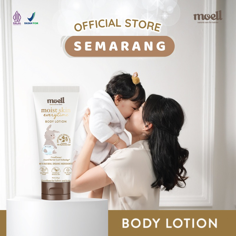 Moell Moist Skin Everytime 185gr / body lotion bayi / natural organic / lotion pelembab kulit baby / aman utk kulit sensitif