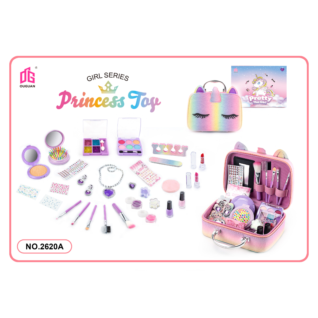 Uoptoy Beauty Playset Mainan/ Mainan Kosmetik Anak/riasan mainan anak/Mainan Make Up Anak Perempuan Tidak Beracun/Children Pretend Play / Mainan Make Up Bag