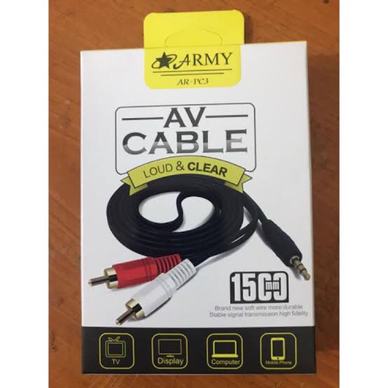 Kabel Audio Jack Army 3.5mm 2 in 1