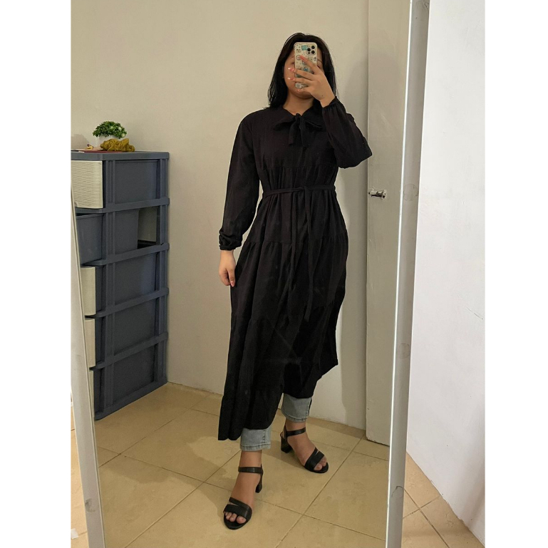 Tunik Rachel Midi Dress Fashion Muslim Terbaru Moscrepe Premium