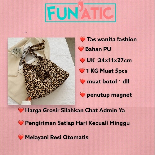 Funatic Tote Bag Leopard Aesthetic Wanita Import Viral Model Terbaru Fashion Korea FA1107