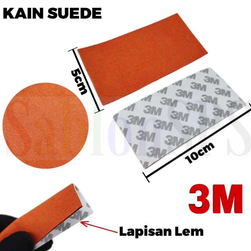 KAIN SUEDE KAIN MERAH HALUS UNTUK KAPE SCRAPPER 5CMX10CM