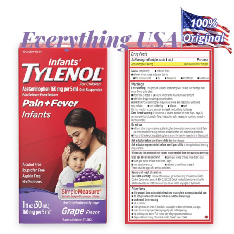 Children's Tylenol Pain+Fever 120ml cherry Flavor - Anak 2-11 tahun