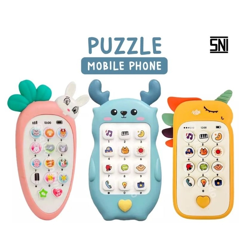 mainan handphone hp anak edukasi suara hewan belajar unicorn