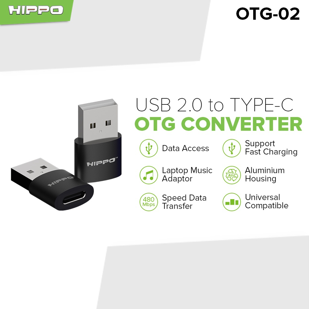 Hippo OTG-02 Converter TYPE - C TO USB Support Fast Charging