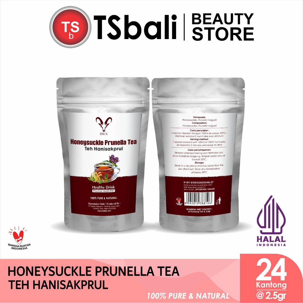 

Honeysuckle Prunella Tea / Teh Prunella / 100 % Teh Herbal Alami 2.5gr x 24 Tea Bags - IBEX