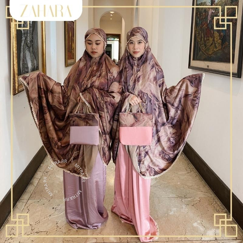 Mukena Armani Silk Satin Premium By Zahara | Mukena Dewasa Premium Motif Satuan Grosir