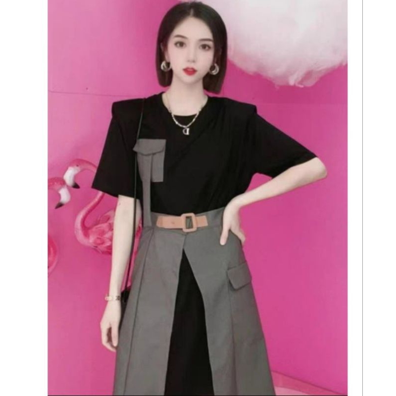Dress Wanita, Dress Korea, Size S - L, Dress Kaos Dan Katun Silk , Atasan Wanita Import , Baju Wanit