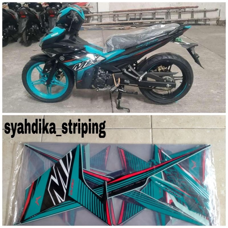 STIKER STRIPING LIS BODY YAMAHA MX KING 150 2022 HIJAU TOSCA BAHAN ORIGINAL