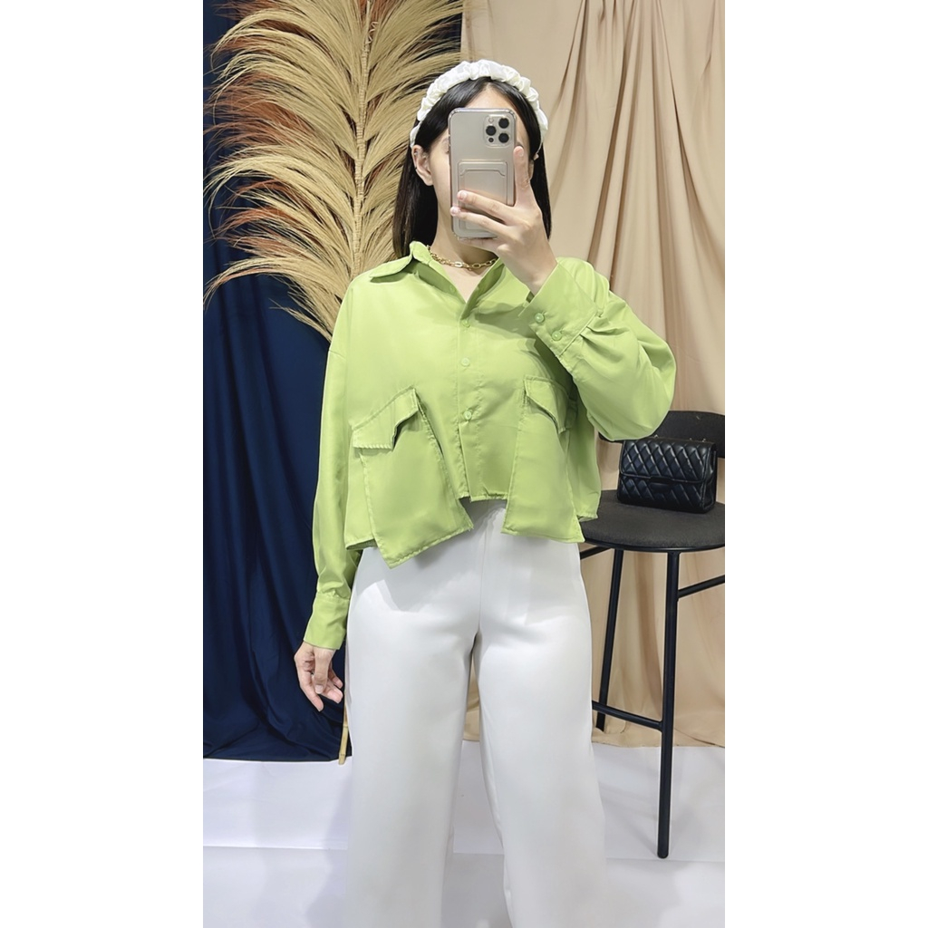 KEMEJA CROP TYSA / KEMEJA POLOS SHIRT