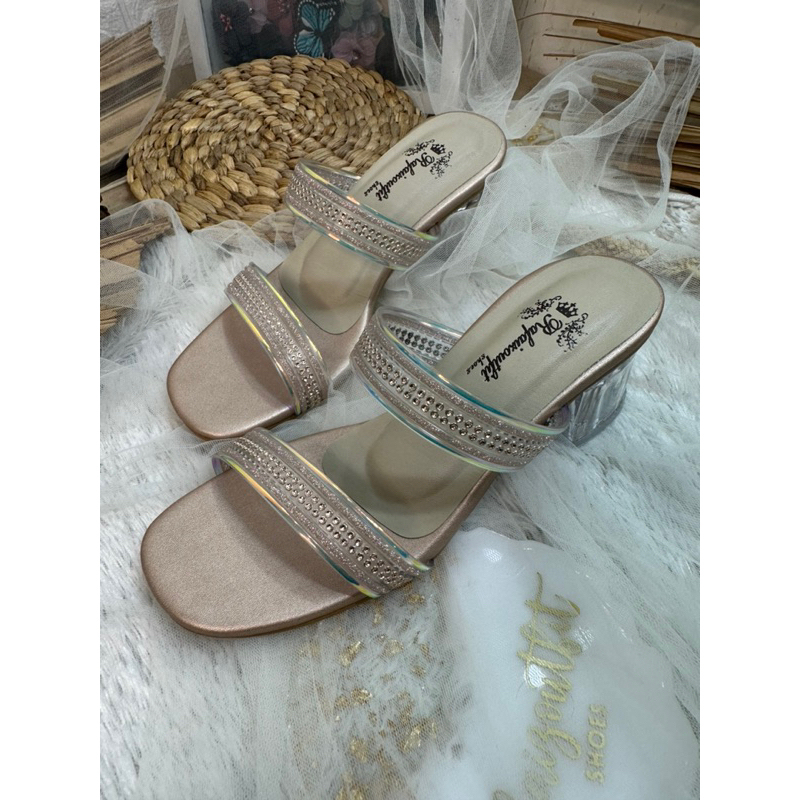 sandal wanita aylana 5cm kaca