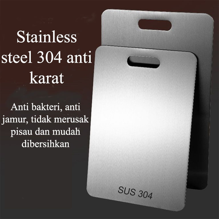 Talenan Anti Bakteri dan Jamur Stainless Steel Cutting Board 304 Papan Potong Sayur Daging Buah Chopping Board Stainless Steel 304 Food Grade Kitchen Tools Premium Tebal