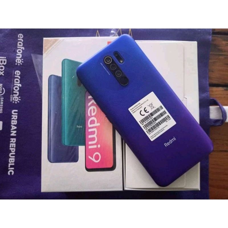 Hp Xiomi Redmi 9 Ram 3GB Rom 32GB Smartphone 4G 13MP Kamera Belakang 6.53inches Handphone Second Ful