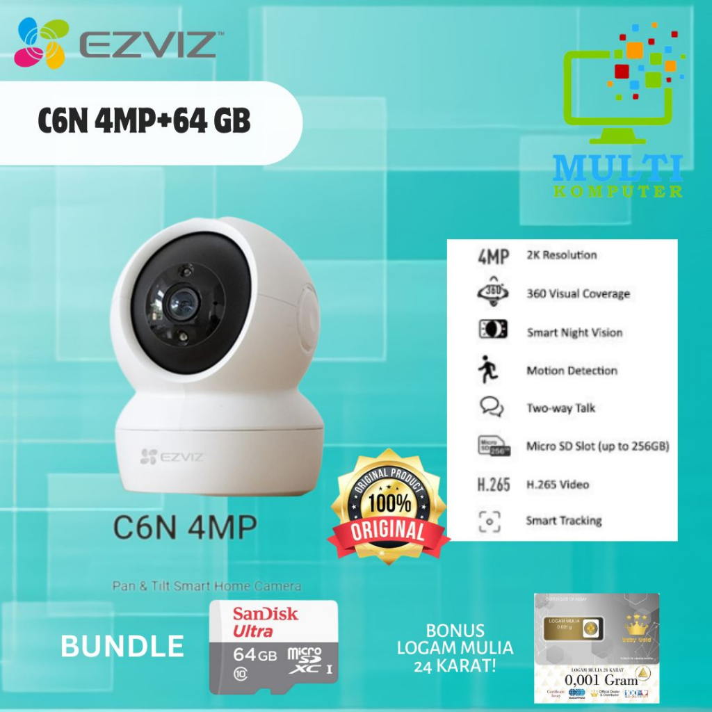 CCTV WIFI KAMERA IP CAMERA PTZ EZVIZ C6N 4MP 2K