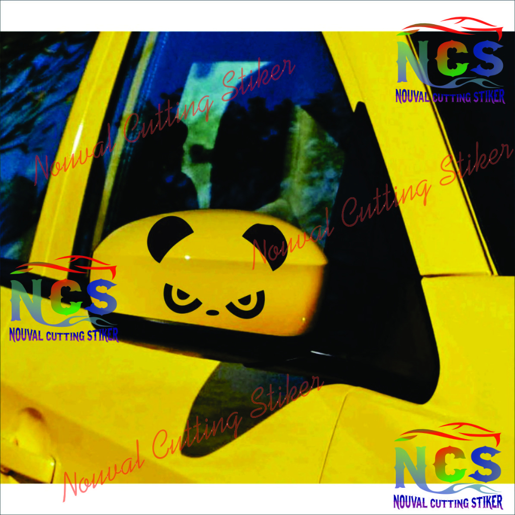 Sticker Motif Kartun Panda 2 Lucu untuk Kaca Spion Mobil KANAN KIRI stiker lucu sepion