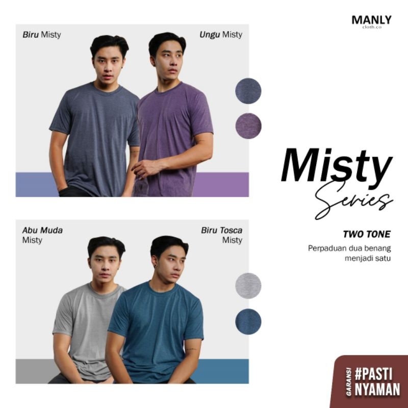 MANLY KAOS MISTY HIJAU BOTOL KAOS POLOS MISTY