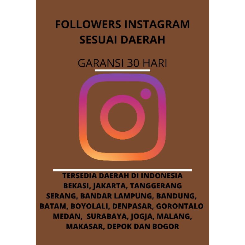 FOLLOWERS IG INDONESIA SESUAI KOTA ( REAL) BUKAN BOT