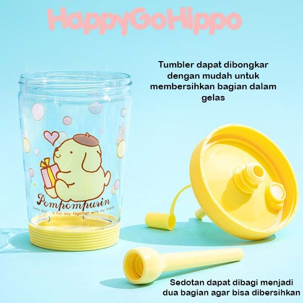 Botol Minum Sedotan Sanrio/ Tumbler Sanrio x Miniso/ Tumbler Sedotan Miniso Super Lucu/  Kuromi Cinnamorrol My Melody Pompompurin