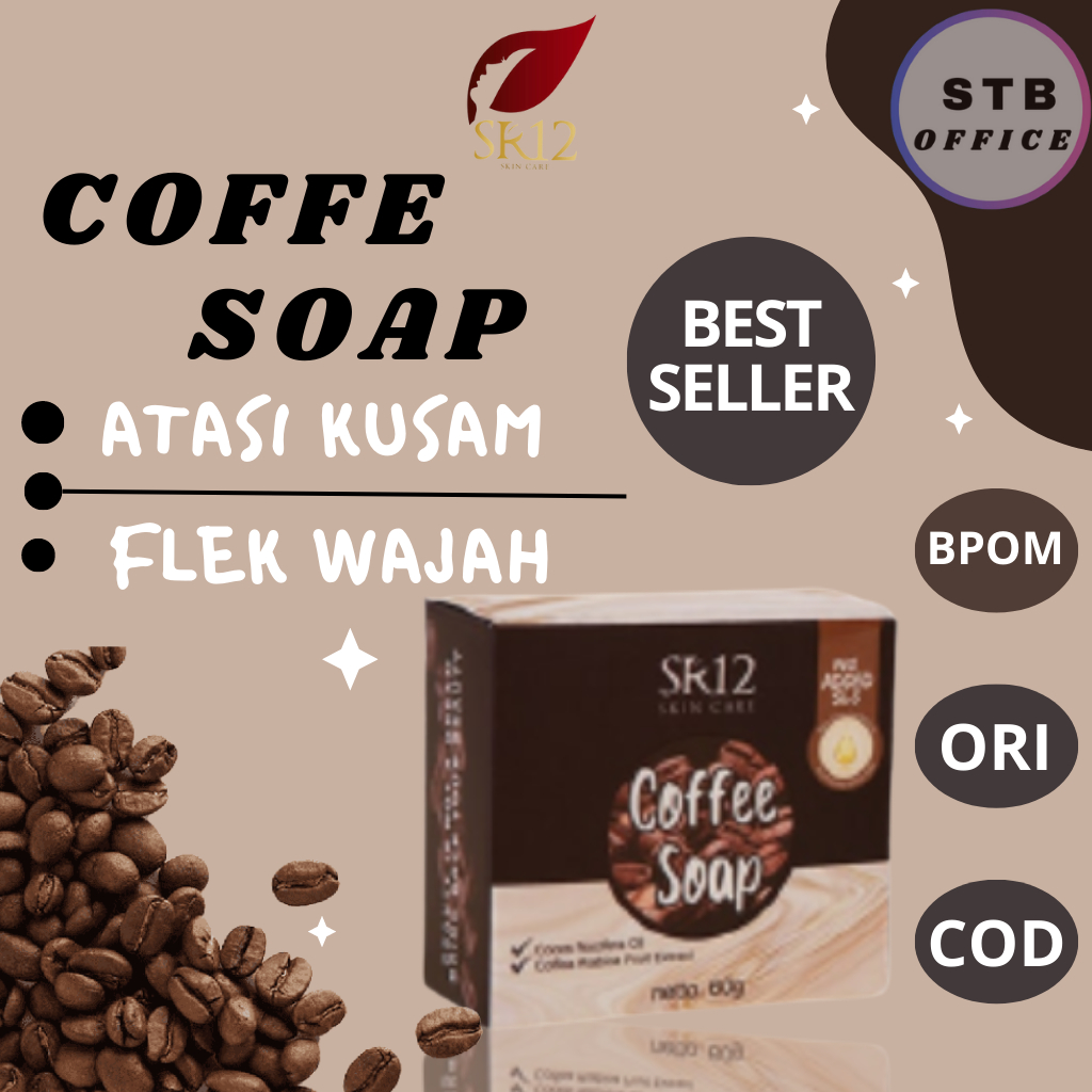 SR12 Skincare Sabun Coffe Flek Hitam Pembersih Bekas Jerawat Pelembab Wajah Kusam SR 12