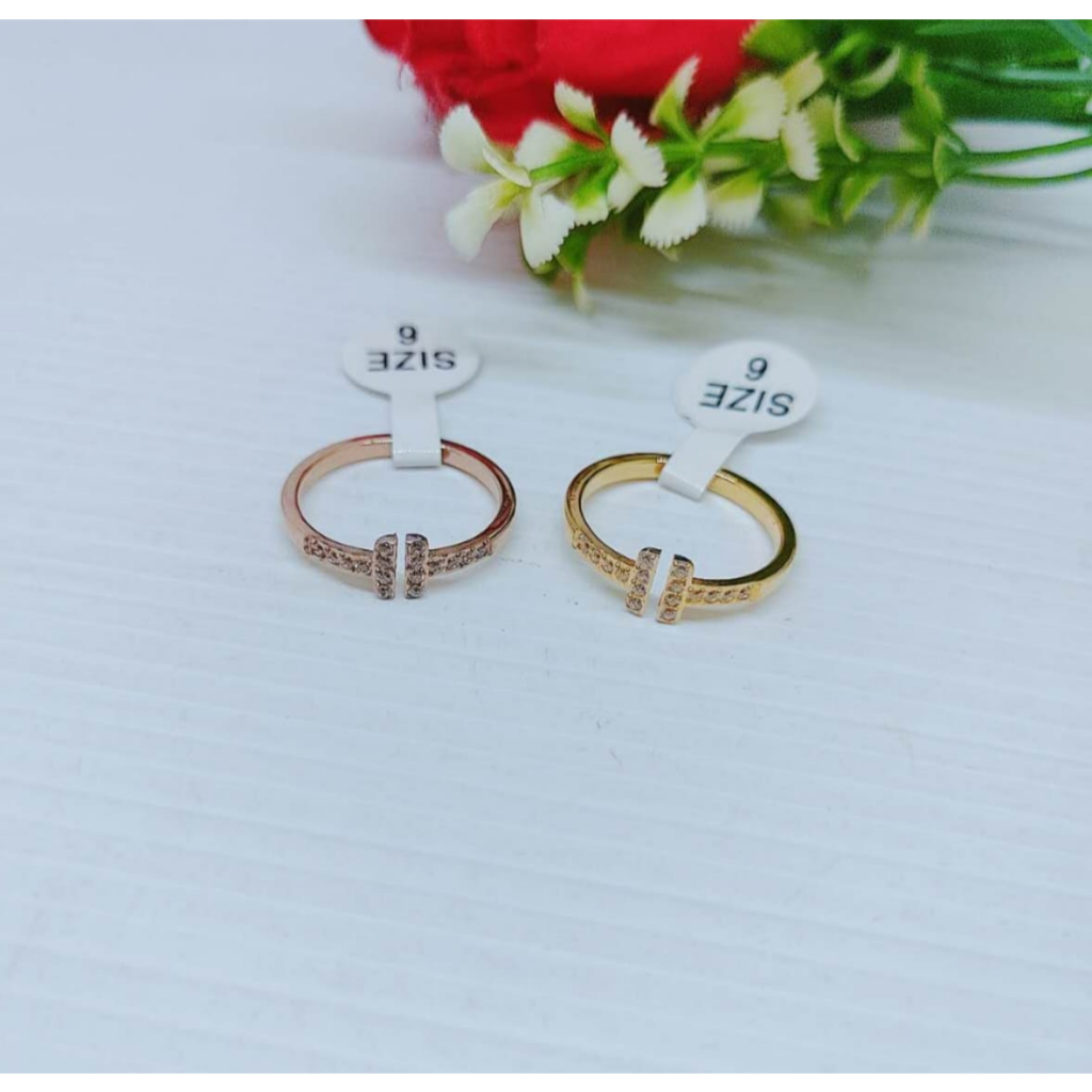 Cincin Titanium Permata Anti Karat Perhiasan Fashion R19/20