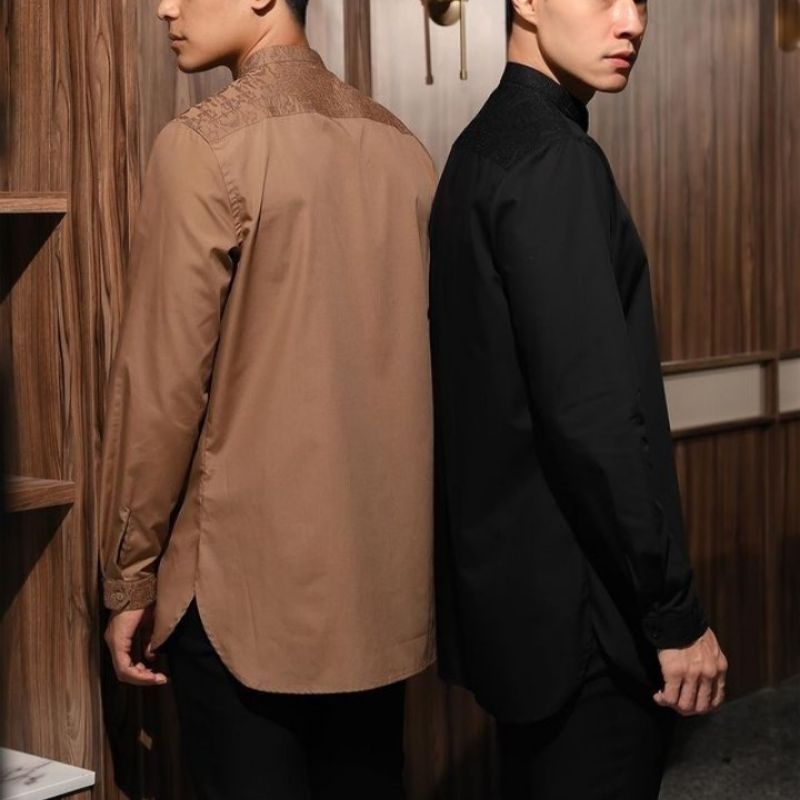 nozan long sleeve SHIRT black mocca HEYMALE