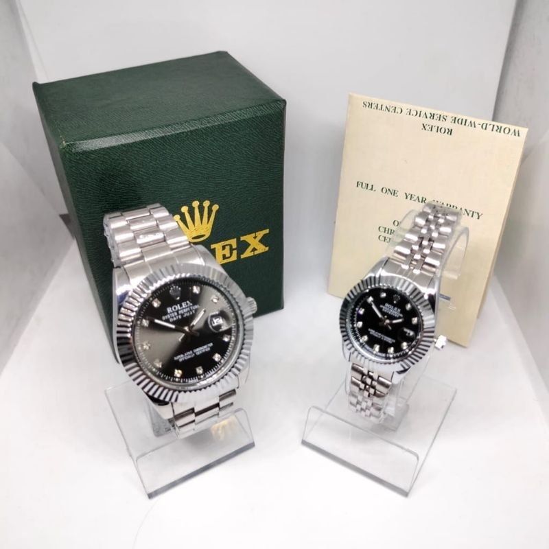 Promo Jam tangan Couple Terlaris Kekinian / Datejust Elegan  Rantai Stainless