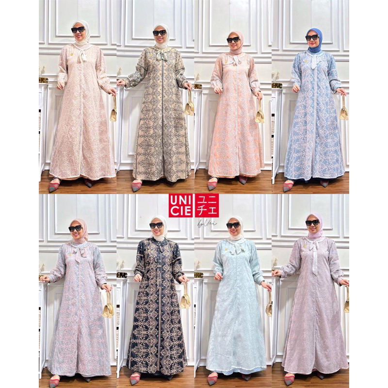 RAYA SERRIES BY UNICIE / DRESS LEBARAN ORGANZA BORDIR ELEGAN MEWAH PREMIUM KEKINIAN