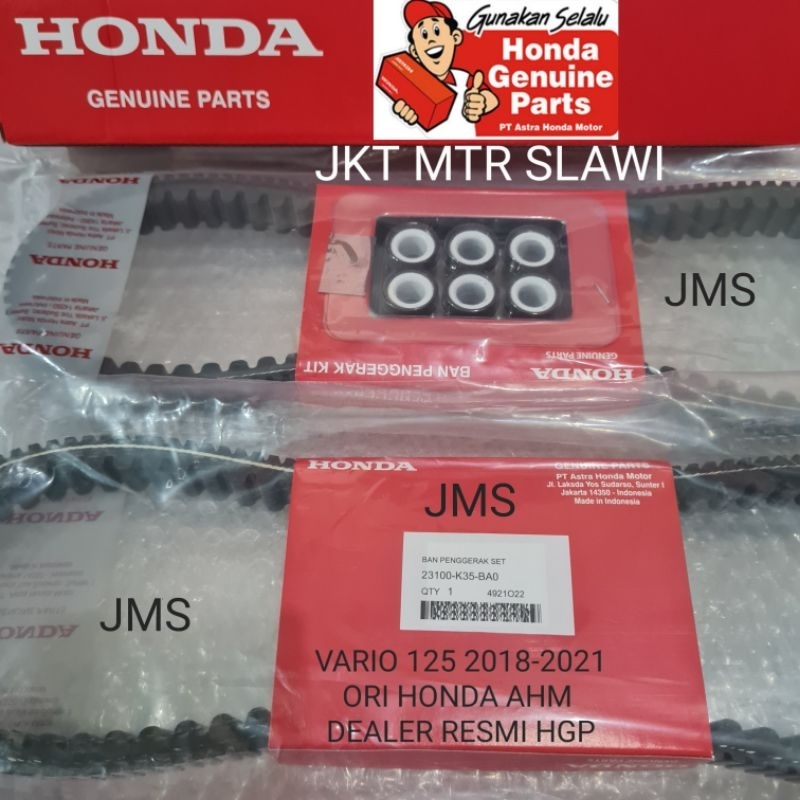 23100-K35-BA0 vanbelt set vanbelt assy plus roller vario 125 2018-2021 ori honda ahm dealer resmi hgp