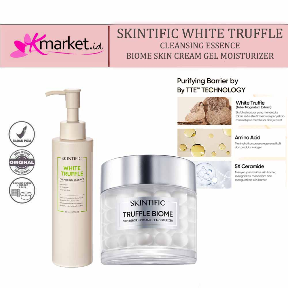 SKINTIFIC White Truffle Essence Cleanser Facial Wash | SKINTIFIC Truffle Biome Skin Cream Gel Moisturize 30ml