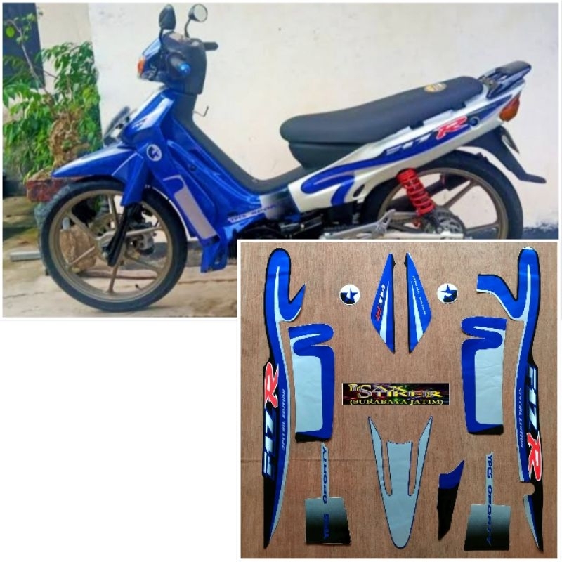 Striping original Yamaha F1ZR Caltex biru tahun 2000 2001