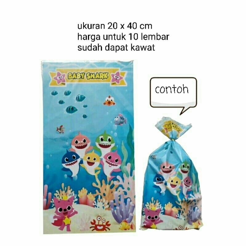 

plastik snack plastik souvenir ulang tahun karakter baby shark