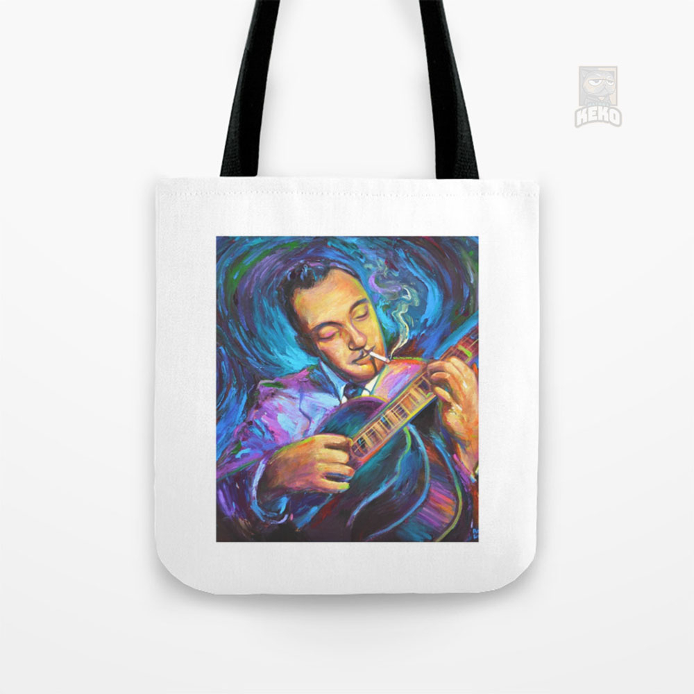 Django Reinhardt Gypsy Jazz Guitarist Tote Bag Kanvas