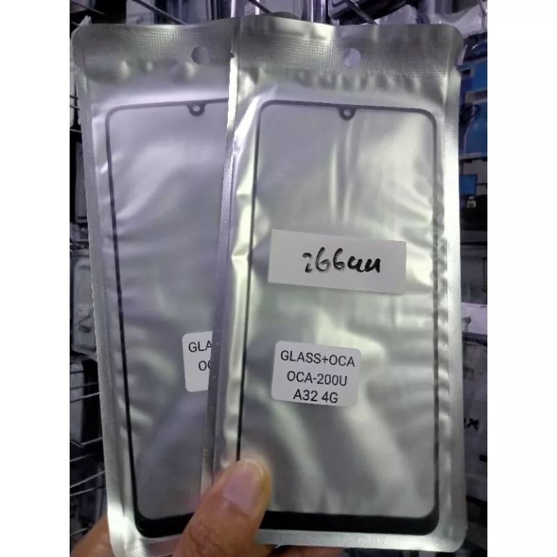 Glass sudah OCA Samsung A32 4G kaca Touchscreen LCD layar sentuh