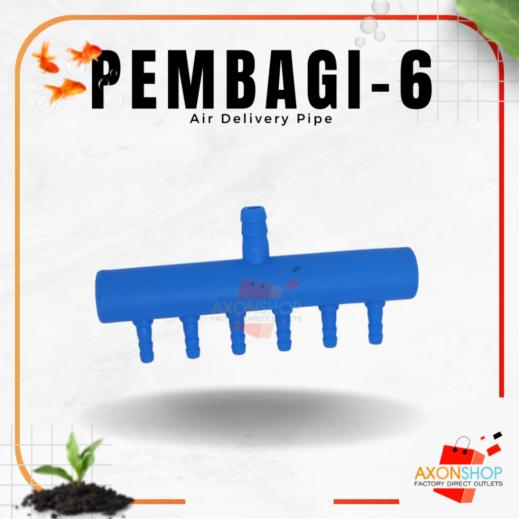 Pembagi Selang Aerator 6 Lubang Udara Output Air Flow Splitter Cabang