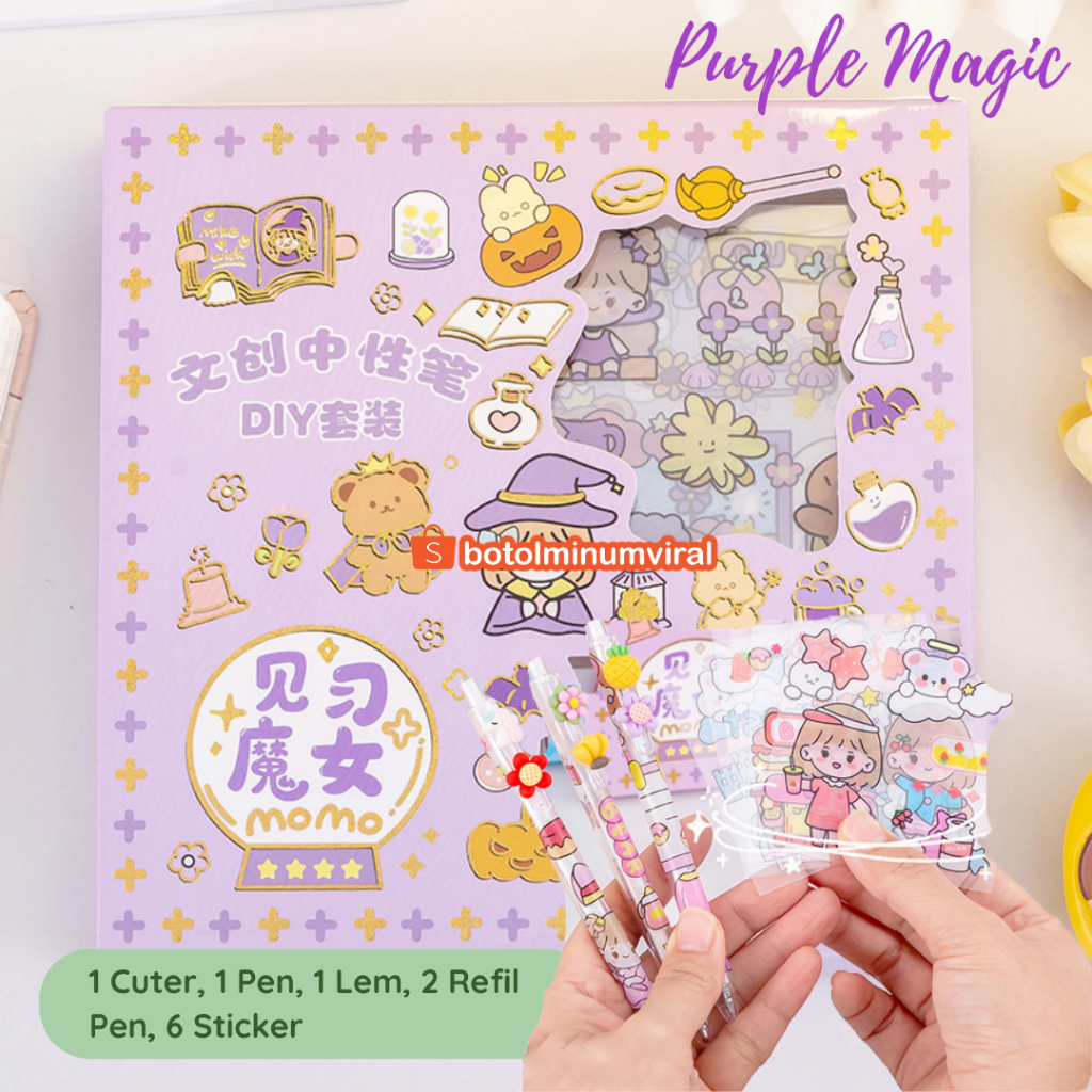 Sticker Momo DIY Pen Bolpen Viral Scrapbook Stiker 2D 3D Korea Hadiah