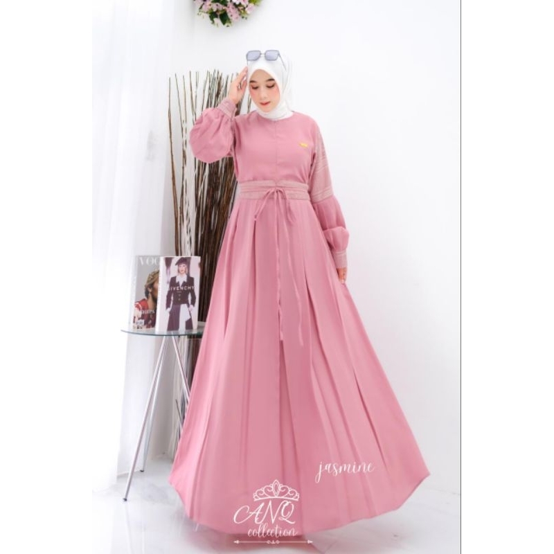 GAMIS ALISHA HIJABKU / JASMINE ANQ syari brokat terbaru modis modern busana muslim outfit fashion ootd renda