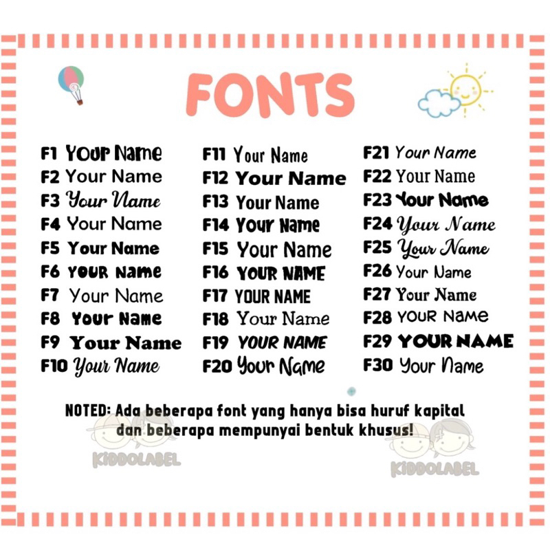 

Stiker Label Nama Anak Waterproof Tahan Air - Size M