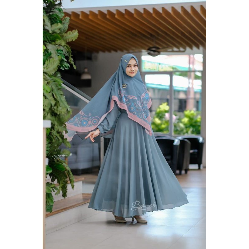 Gamis Set Kerudung Zulfah by Bermerks | Gamis Set Bermerks
