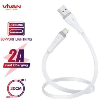 KABEL DATA 30CM VIVAN SL30S 2A IPHONE APPLE ORIGINAL VIVAN QUICKCHARGE