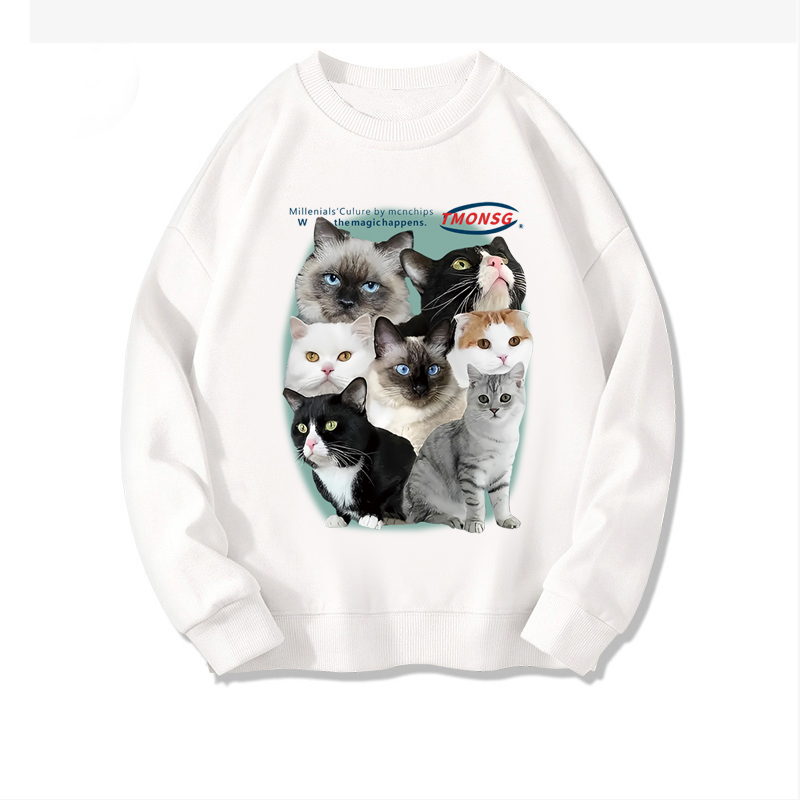 Sweater Oversize Cute Cat Unisex Sweater Oversize Korean Style/sweteer wanita