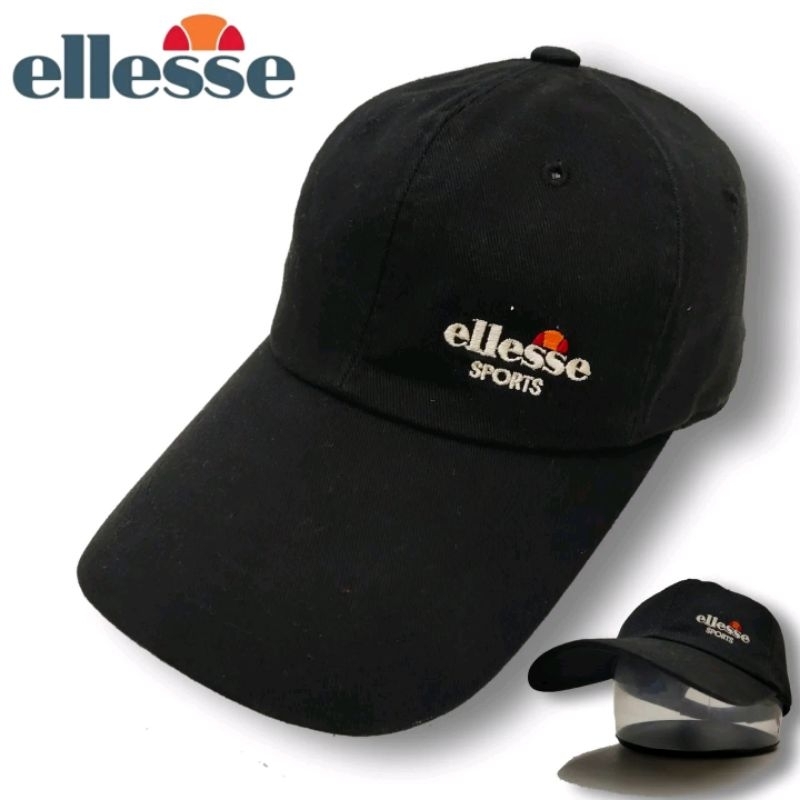 T68 Topi Simple Caps Casual Ellesse Sports BlackTopi Outdoor Dry Fit White