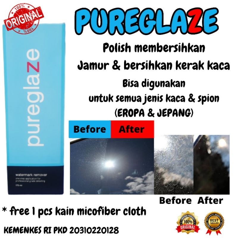 PUREWAX / PUREGLAZE / OBAT JAMUR KACA / PENGHAPUS JAMUR KACA / PEMBERSIH JAMUR KACA DAN SPION MOBIL 