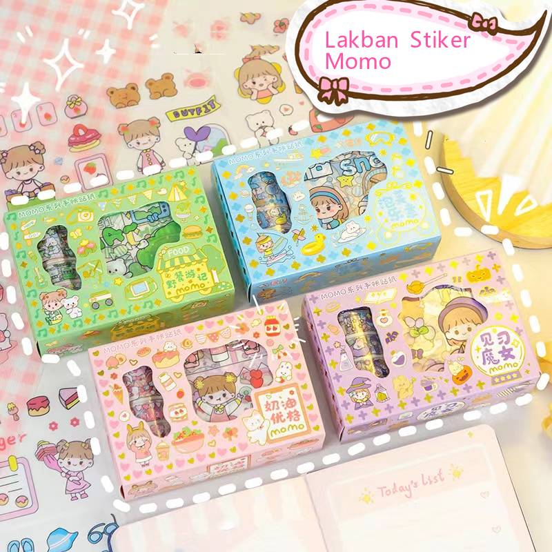 

【PL】(1Box isi 4 Roll & 10Lembar ) Sticker botol minum 2D plastik anti air/Buku Diary Stiker Motif/Stiker Anti Air