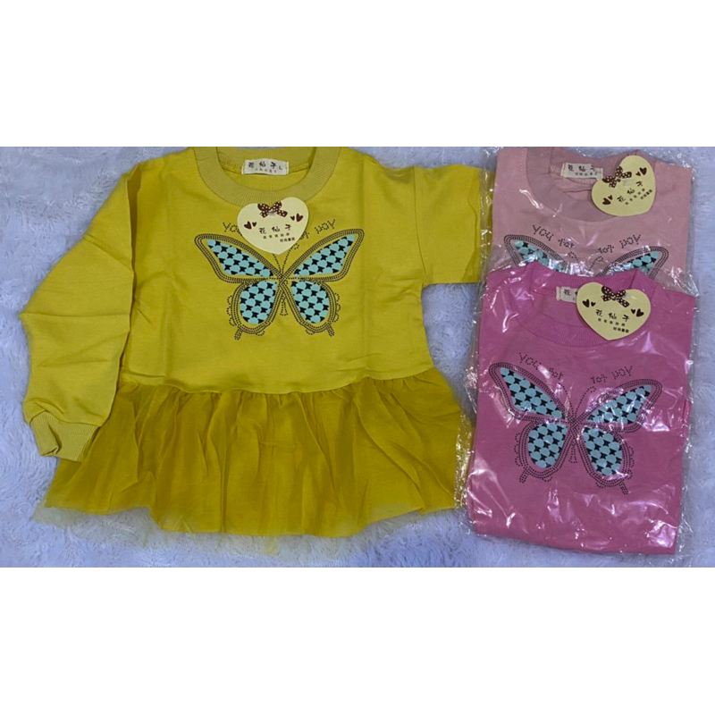 Atasan Tunik Tutu Anak Perempuan Import Size Baby-3 tahun