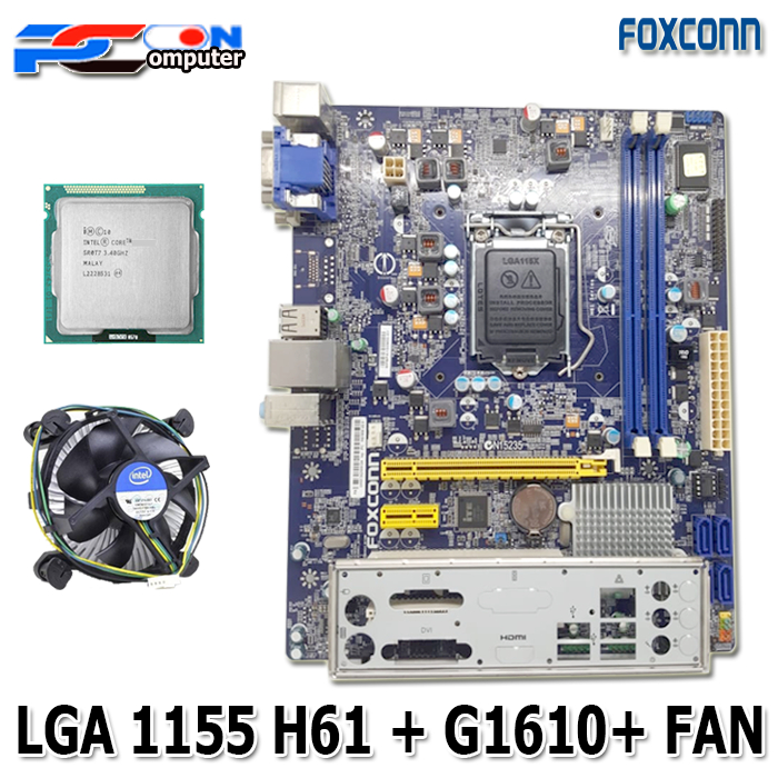 Paket Mobo LGA 1155 DDR3 OEM/ Motherboard H61 plus Prcessor G1610/1620